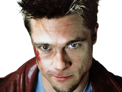 tyler durden fightclub film 1999 americain thriller brad pitt homme acteur cheveuxblonds yeuxbleus trentenaire trentaine