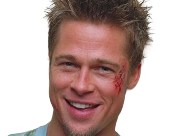 tyler durden fightclub film 1999 americain thriller brad pitt homme acteur cheveuxblonds yeuxbleus trentenaire trentaine