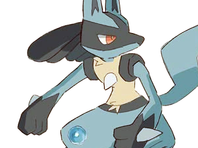 Sticker lucario pokemon pkm jeu anime type combat acier 4g sinnoh aura emanation par Dark-63