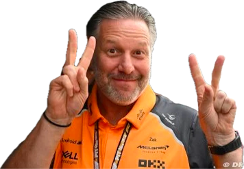 zak brown mclaren mercedes f1 orange gros troll doigt v trolleur norris piastri cuck