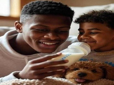 nuno mendes lamine yamal biberon lait petit enfant bebe daron pere papa