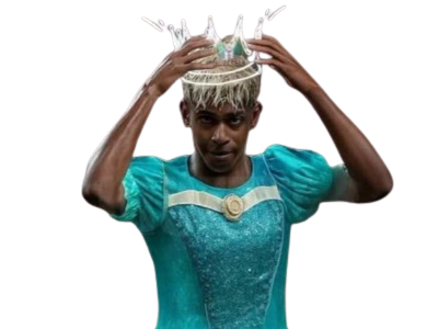 lamine yamal princesse disney couronne reine celebration roi femme robe