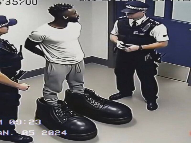 pieds carres chaussures timberland foot football nul gav garde a vue prison menottes police policiers