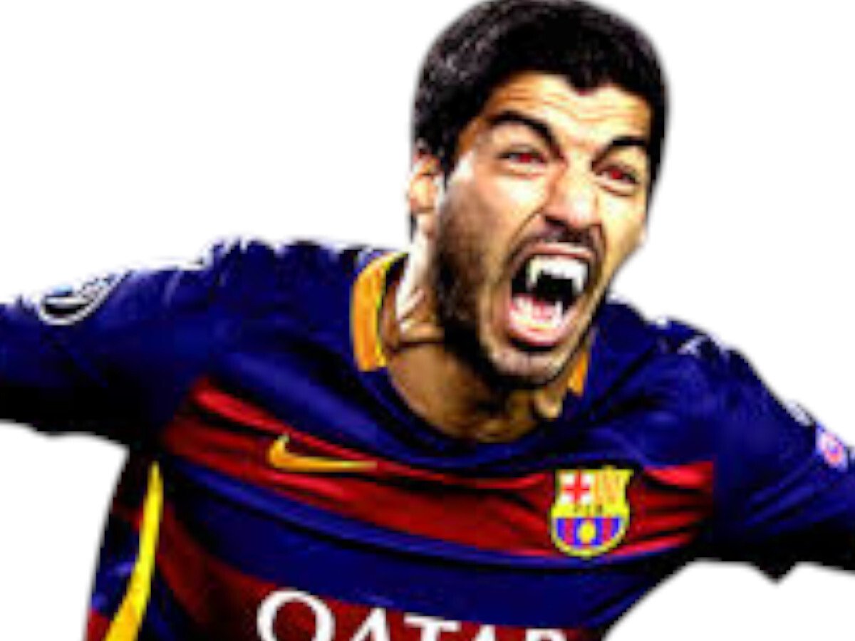 luis suarez dents de vampire morsure mord mordre fcb fc barcelone barca