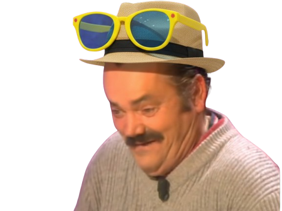 risitas ahi lunette jaune bleu chapeau 2020