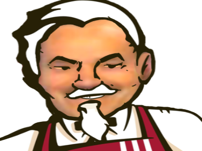 kfc poulet poule colonel frite usa fast-food fastfood manger chicken logo gras obese