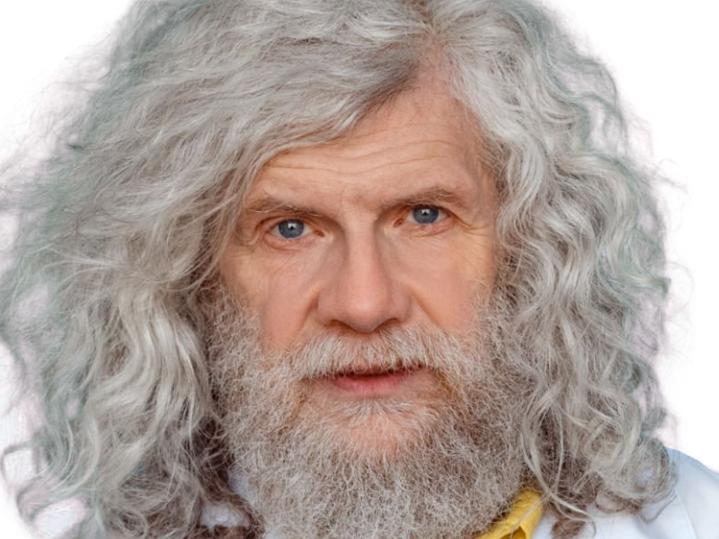 savant scientifique medecin inventeur professeur prof fou blouse homme vieux age sansnom librededroit cheveuxgris yeuxbleus