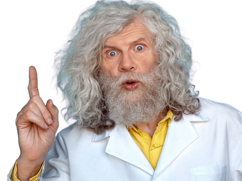 savant scientifique medecin inventeur professeur prof fou blouse homme vieux age sansnom librededroit cheveuxgris yeuxbleus