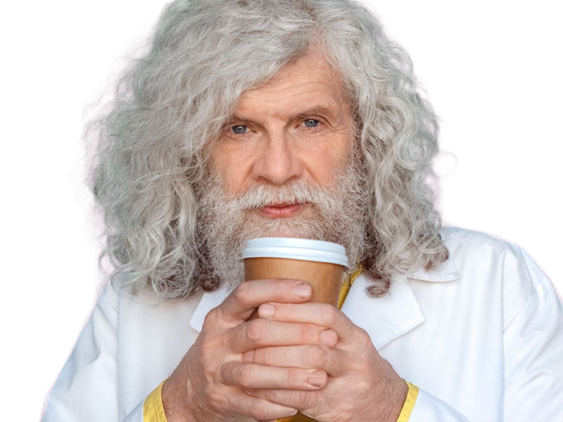 savant scientifique medecin inventeur professeur prof fou blouse homme vieux age sansnom librededroit cheveuxgris yeuxbleus