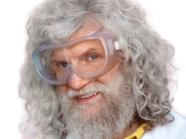 savant scientifique medecin inventeur professeur prof fou blouse homme vieux age sansnom librededroit cheveuxgris yeuxbleus