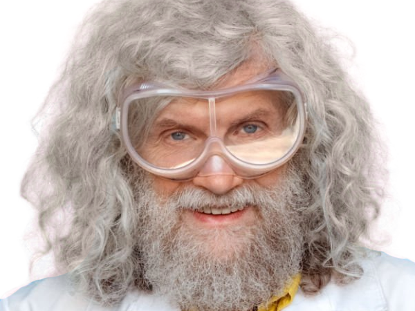 savant scientifique medecin inventeur professeur prof fou blouse homme vieux age sansnom librededroit cheveuxgris yeuxbleus