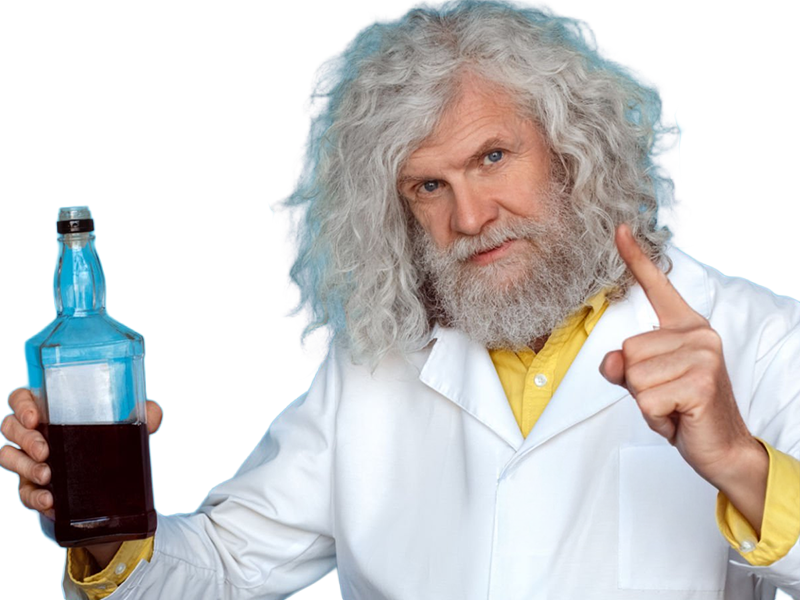 savant scientifique medecin inventeur professeur prof fou blouse homme vieux age sansnom librededroit cheveuxgris yeuxbleus