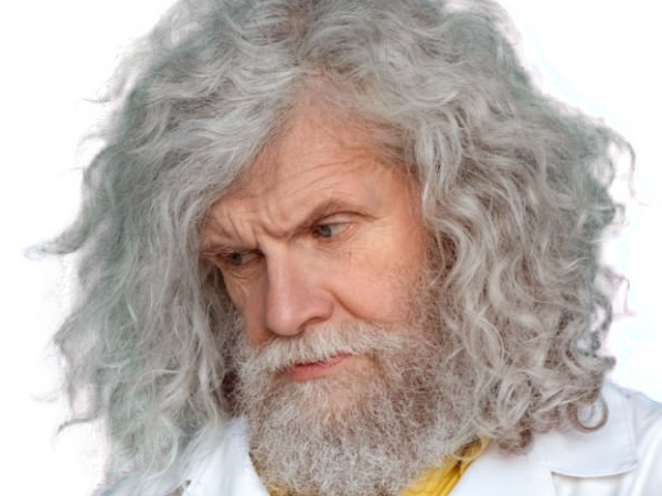 savant scientifique medecin inventeur professeur prof fou blouse homme vieux age sansnom librededroit cheveuxgris yeuxbleus