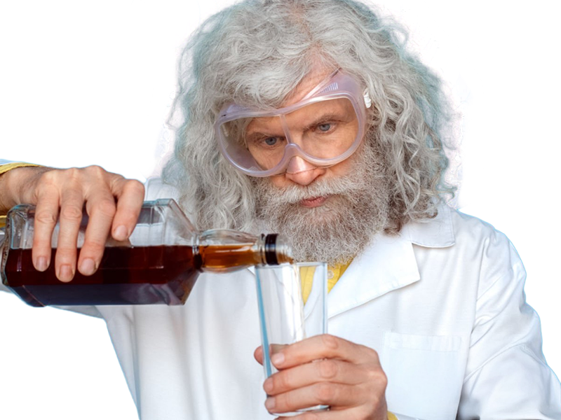 savant scientifique medecin inventeur professeur prof fou blouse homme vieux age sansnom librededroit cheveuxgris yeuxbleus