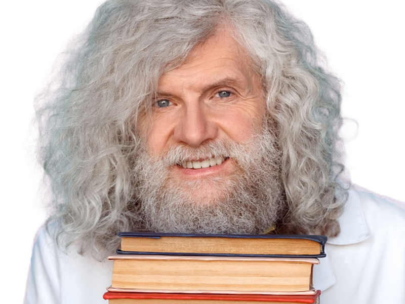 savant scientifique medecin inventeur professeur prof fou blouse homme vieux age sansnom librededroit cheveuxgris yeuxbleus