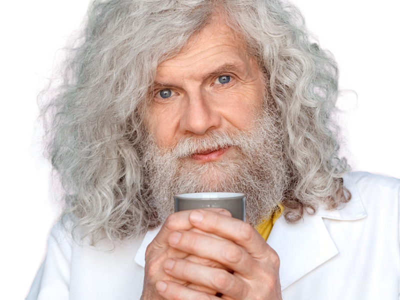 savant scientifique medecin inventeur professeur prof fou blouse homme vieux age sansnom librededroit cheveuxgris yeuxbleus