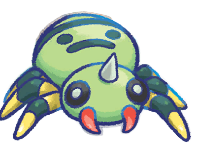 mimigal spinarak itomaru pokemon pkm jeu anime type insecte poison 2g johto crache fil