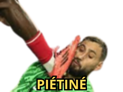 gianluigi gigio donnarumma wilfried singo crampon tete gueule balafre blessure blesse aie ouch outch pietine