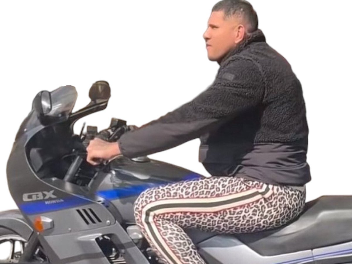 moto motard gay homo pd legging leopard