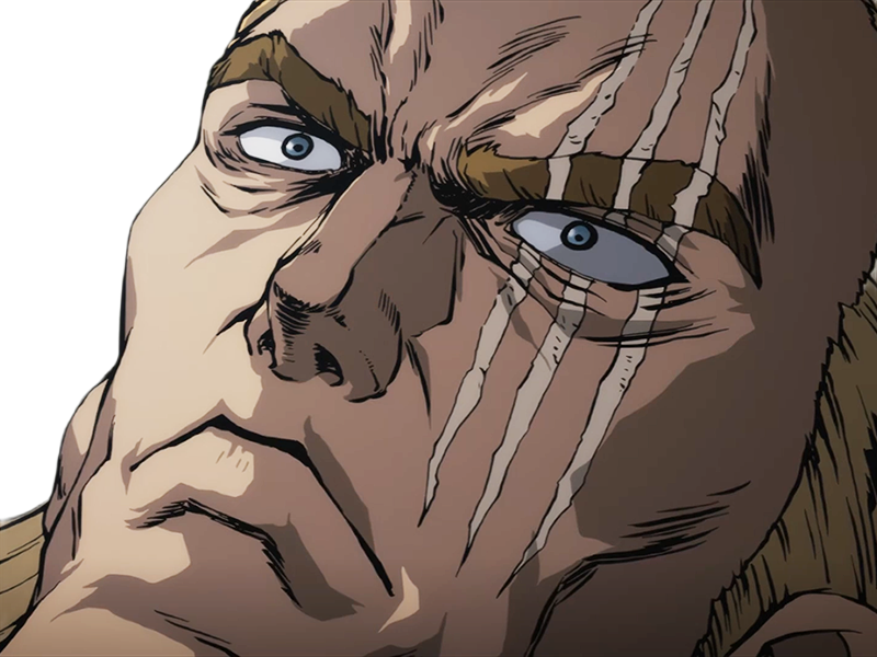 king heros one punch man opm balafre geek otaku cheveuxblonds yeuxbleus manga anime classe s