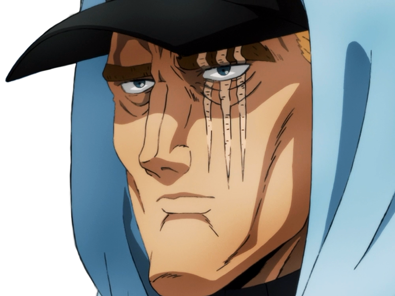 king heros one punch man opm balafre geek otaku cheveuxblonds yeuxbleus manga anime classe s