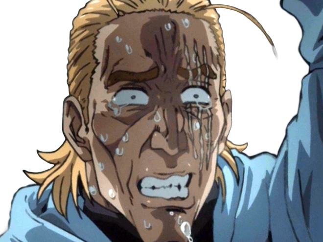 king heros one punch man opm balafre geek otaku cheveuxblonds yeuxbleus manga anime classe s