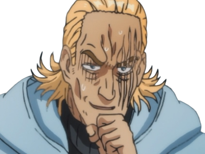 king heros one punch man opm balafre geek otaku cheveuxblonds yeuxbleus manga anime classe s