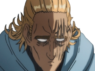 king heros one punch man opm balafre geek otaku cheveuxblonds yeuxbleus manga anime classe s