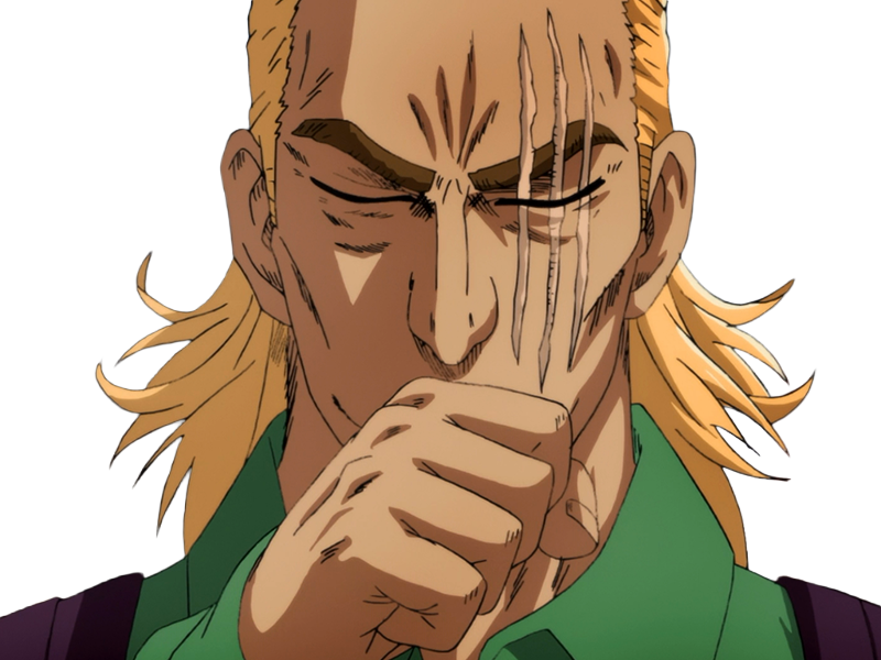 king heros one punch man opm balafre geek otaku cheveuxblonds yeuxbleus manga anime classe s