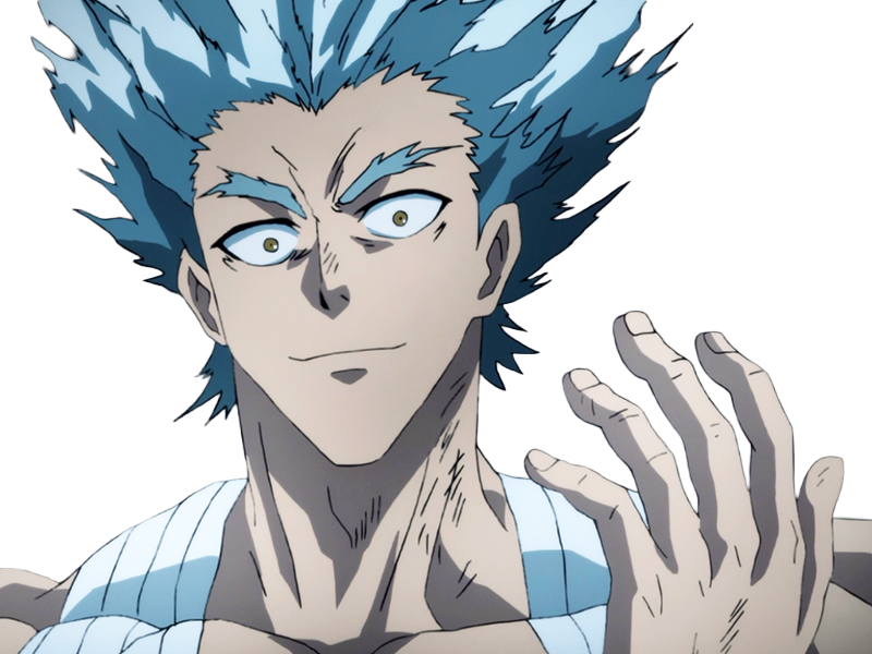 garoh garou garo monstre humain one punch man opm anime manga art martiaux cheveux-blancs yeux-jaunes