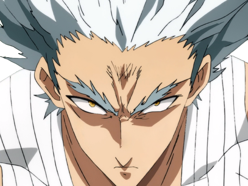 garoh garou garo monstre humain one punch man opm anime manga art martiaux cheveux-blancs yeux-jaunes