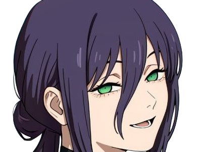 reze lady hybride femme manga anime chainsaw man chainsawman yeux-verts cheveux-violets