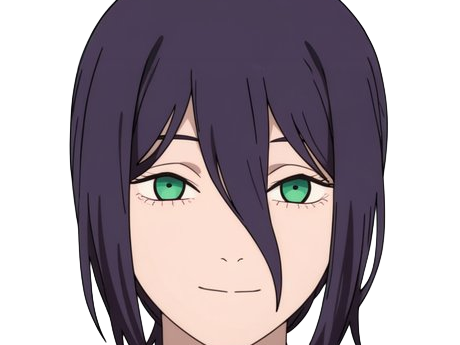 reze lady hybride femme manga anime chainsaw man chainsawman yeux-verts cheveux-violets