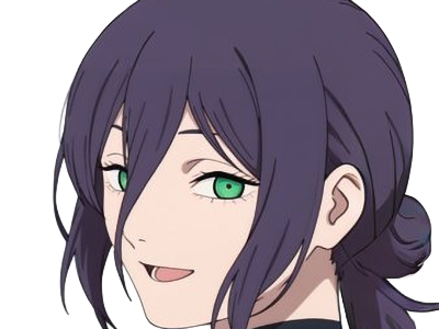 reze lady hybride femme manga anime chainsaw man chainsawman yeux-verts cheveux-violets