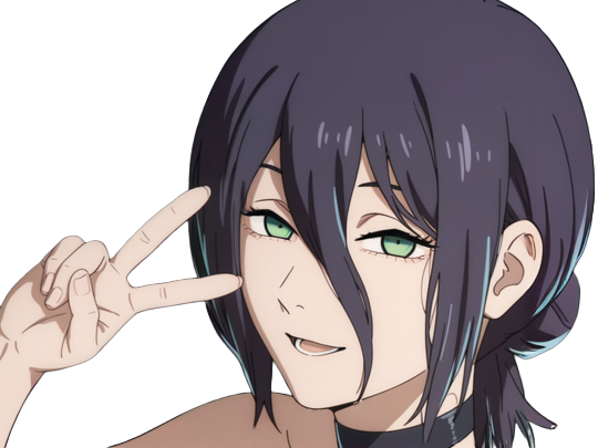 reze lady hybride femme manga anime chainsaw man chainsawman yeux-verts cheveux-violets