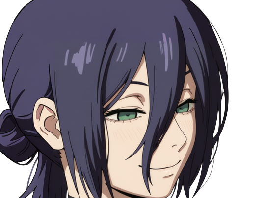 reze lady hybride femme manga anime chainsaw man chainsawman yeux-verts cheveux-violets