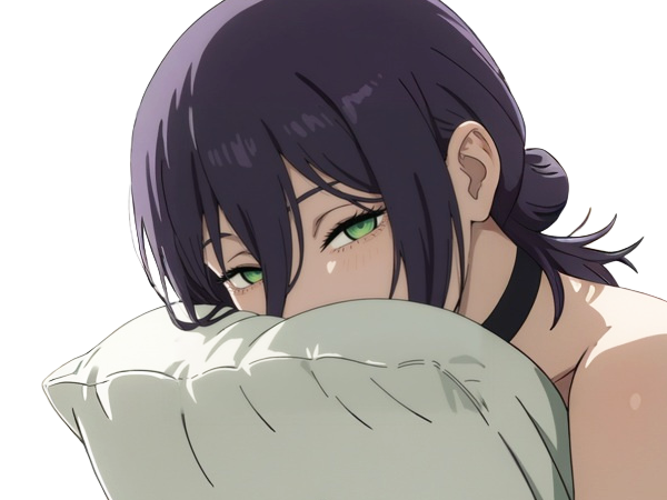 reze lady hybride femme manga anime chainsaw man chainsawman yeux-verts cheveux-violets