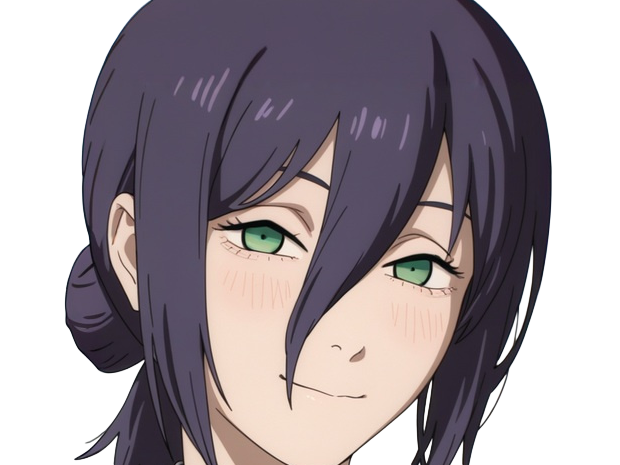 reze lady hybride femme manga anime chainsaw man chainsawman yeux-verts cheveux-violets