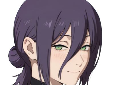 reze lady hybride femme manga anime chainsaw man chainsawman yeux-verts cheveux-violets