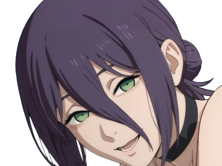 reze lady hybride femme manga anime chainsaw man chainsawman yeux-verts cheveux-violets