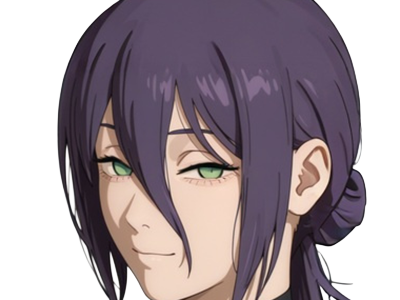 reze lady hybride femme manga anime chainsaw man chainsawman yeux-verts cheveux-violets