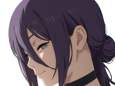 reze lady hybride femme manga anime chainsaw man chainsawman yeux-verts cheveux-violets