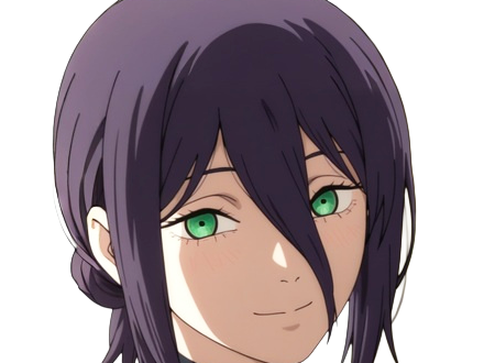 reze lady hybride femme manga anime chainsaw man chainsawman yeux-verts cheveux-violets