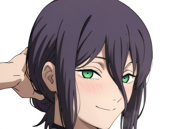 reze lady hybride femme manga anime chainsaw man chainsawman yeux-verts cheveux-violets