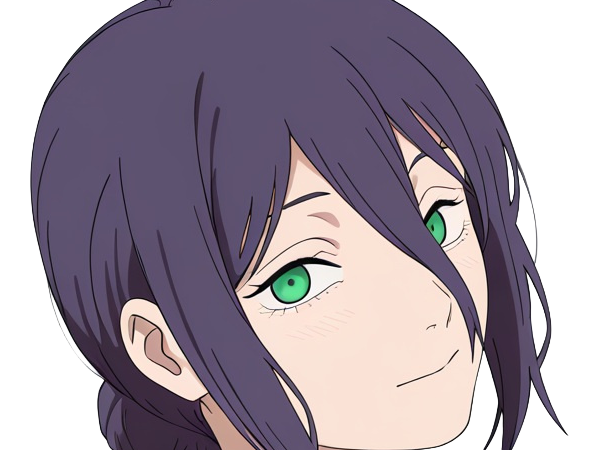 reze lady hybride femme manga anime chainsaw man chainsawman yeux-verts cheveux-violets