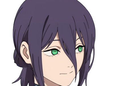 reze lady hybride femme manga anime chainsaw man chainsawman yeux-verts cheveux-violets