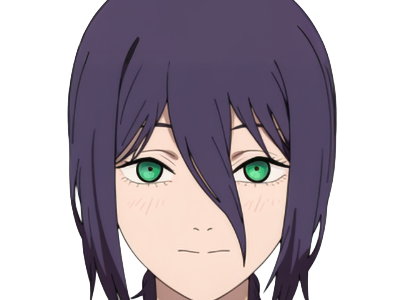 reze lady hybride femme manga anime chainsaw man chainsawman yeux-verts cheveux-violets