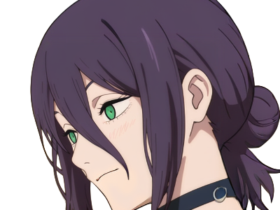 reze lady hybride femme manga anime chainsaw man chainsawman yeux-verts cheveux-violets