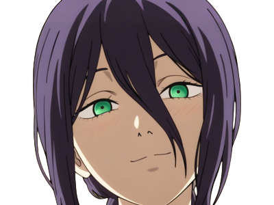 reze lady hybride femme manga anime chainsaw man chainsawman yeux-verts cheveux-violets