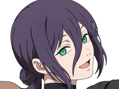 reze lady hybride femme manga anime chainsaw man chainsawman yeux-verts cheveux-violets